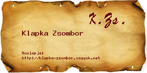 Klapka Zsombor névjegykártya