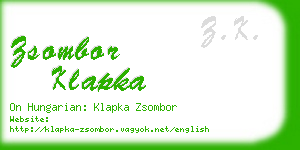 zsombor klapka business card